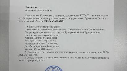 Создание попечительского совета